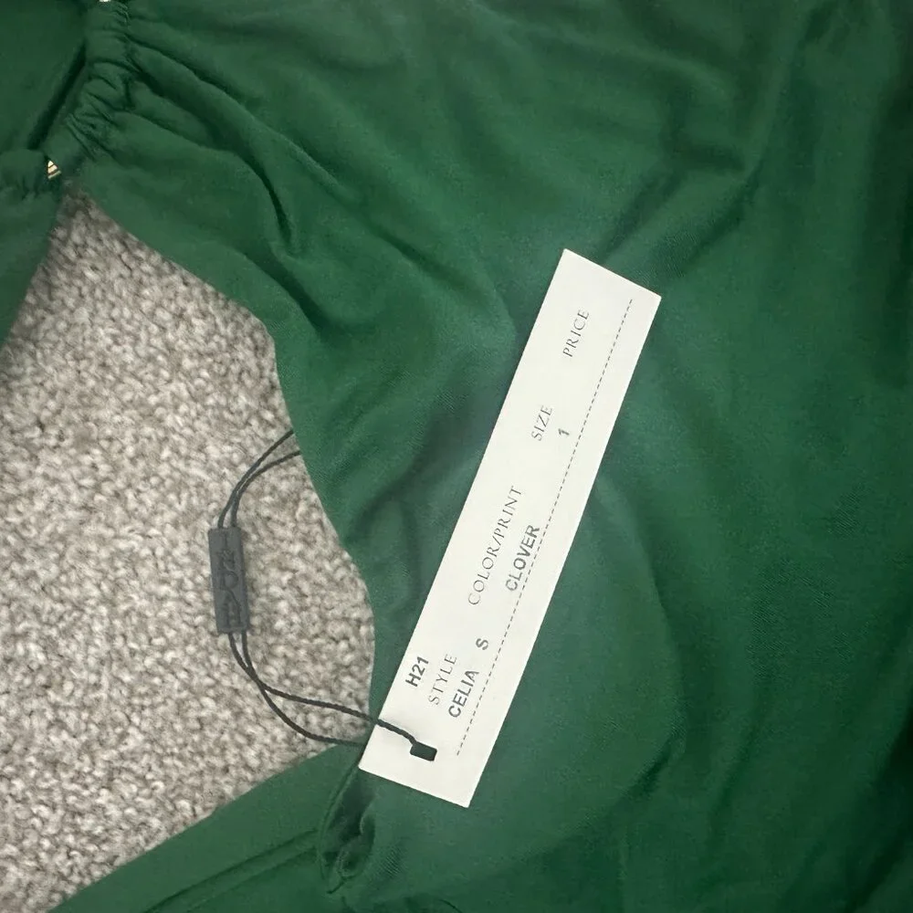 NWT Indah Celia Bandeau Cut Out Maxi Dress with High Slit in Green - Size Small - Picture 4 of 5